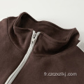 Manteau zip en daim hivernal automne